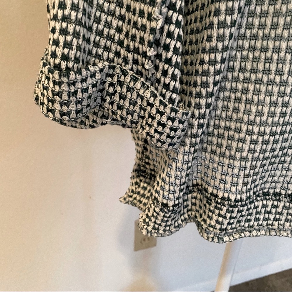 Umgee high-low woven tunic top, green and white check, size large - Picture 9 of 12